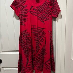 Simply Sisters by Lola Red and Black Fern Print Midi Dress